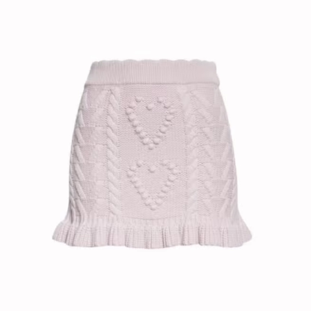 pink heart knit skirt