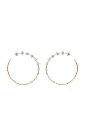 Circle Large 18k Yellow Gold Diamond Earrings By Fernando Jorge | Moda Operandi