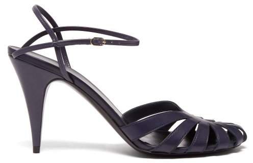 Tango Cut Out Leather Sandals - Womens - Navy
