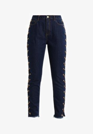 Missguided RIOT CHAIN TIE SIDE MOM - Jeans Relaxed Fit - blue - Zalando.dk