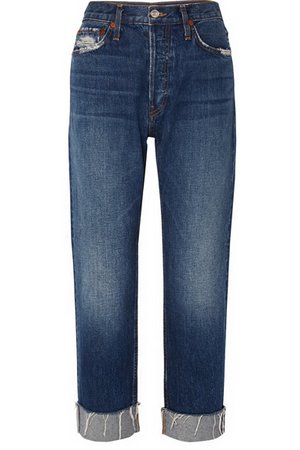 RE/DONE | 90s Loose distressed low-rise straight-leg jeans | NET-A-PORTER.COM