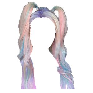 rainbow hair png pigtails