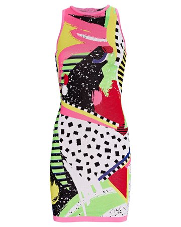 Balmain 80s Knit Jacquard Mini Dress | INTERMIX®