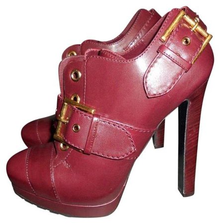 Alexander McQueen Burgundy Buckle Buckled Leather Platform Ankle Boots/Booties Size EU 41 (Approx. US 11) Regular (M, B) - Tradesy