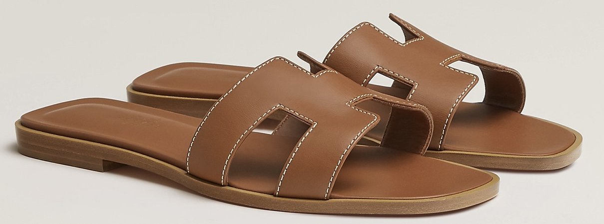 brown Hermes sandal