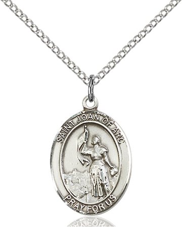 Sterling Silver St. Joan of Arc Medal Pendant