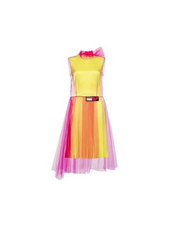 Prada Tulle and Silk Satin Dress (Dei5 sheer edit)