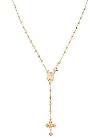Amazon.com: Miabella 925 Sterling Silver or 18Kt Yellow Gold Over Silver Italian Rosary Bead Cross Y Necklace Chain for Women Men: Clothing, Shoes & Jewelry