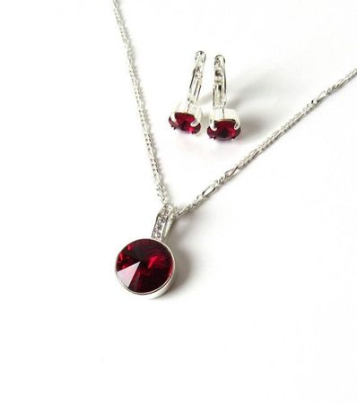 red necklace and earrings