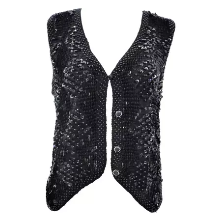 Black sequins vest For Sale at 1stDibs