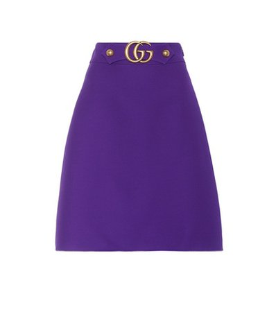 Wool and silk A-line skirt