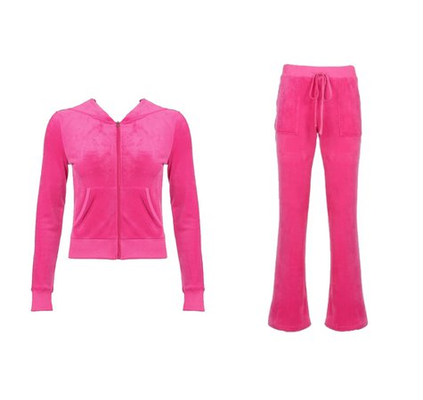Velvet Hooded Jacket & Sweatpants Tracksuit pink | Gemini by Guy