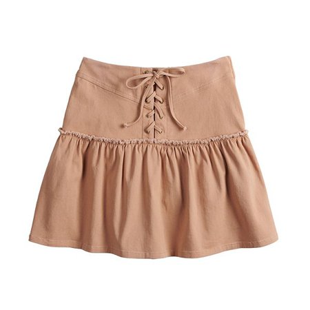 Juniors' Vylette™ Lace Up Twill Skirt