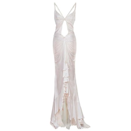 Versace White Dress Gown 1990's