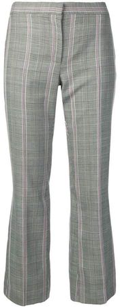 cropped check trousers