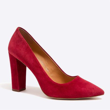 Suede pointed toe pumps