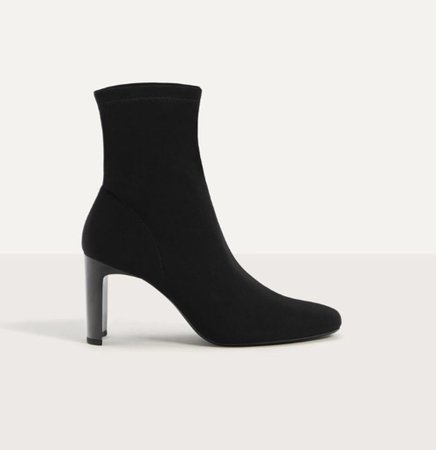 bershka black stretched ankle boots