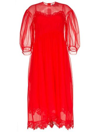 Simone Rocha balloon-sleeve lace-trim tulle dress $1,558 - Buy Online SS19 - Quick Shipping, Price