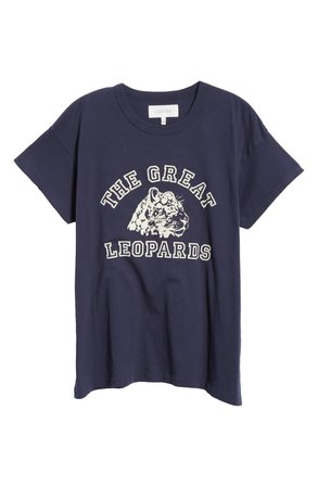 THE GREAT. The Boxy Crew Leopard Graphic Tee | Nordstrom