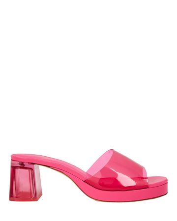 Larroudé Jenn PVC Mules In Pink | INTERMIX®