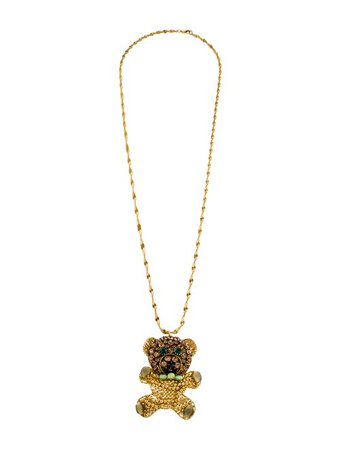Erickson Beamon Crystal Teddy Bear Pendant Necklace - Necklaces - ERK21148 | The RealReal