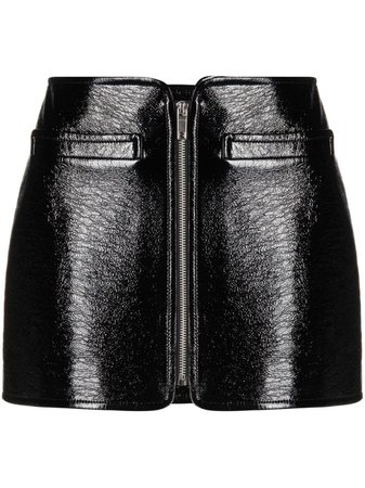 Courrèges zip-fastening polished-finish Skirt - Farfetch