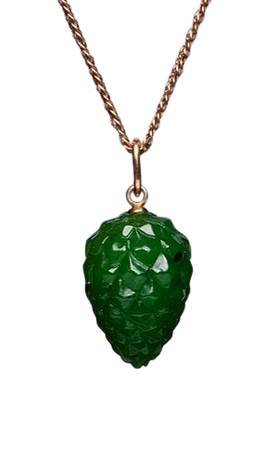 Green pine cone necklace