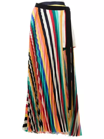 Monse stripe-print pleated skirt