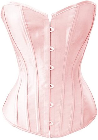 Amazon.com: Chicastic Black Satin Sexy Strong Boned Corset Lace Up Overbust Waist Cincher Bustier Bodyshaper Top - Also White & Red: Clothing