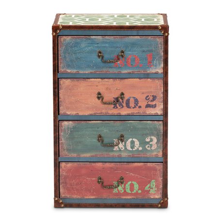Baxton Studio Amandine Vintage Rustic French Inspired Multicolor Finished Wood 4-Drawer Accent Storage Chest - Walmart.com