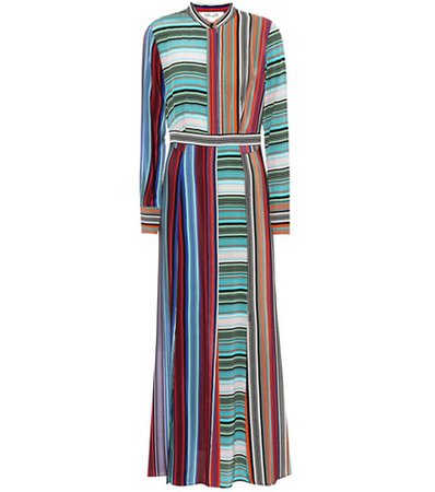 Striped silk dress