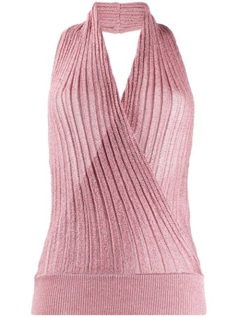Pink Missoni knitted wrap halter top - Farfetch