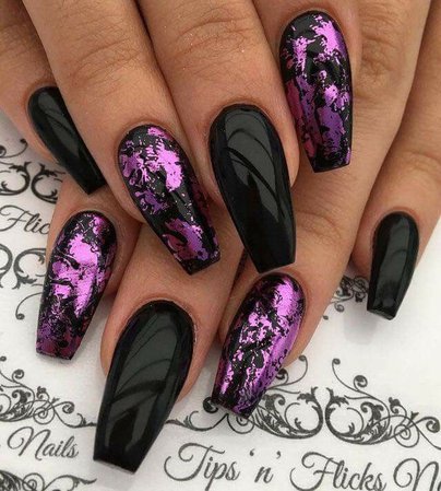 black purple nails
