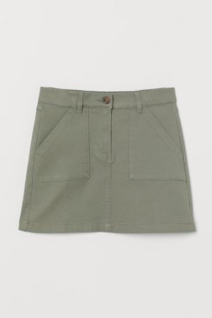 Cotton Twill Skirt - Khaki green - Kids | H&M US