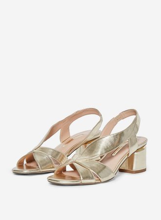 Gold 'Swing' Dorsy Sandals | Dorothy Perkins