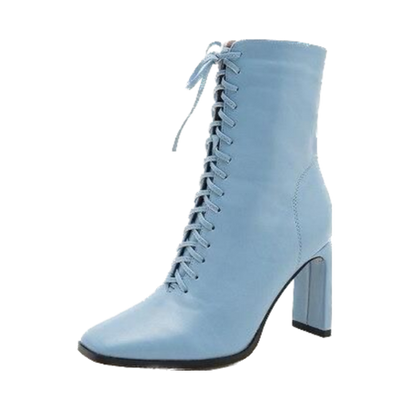 blue lace up boots