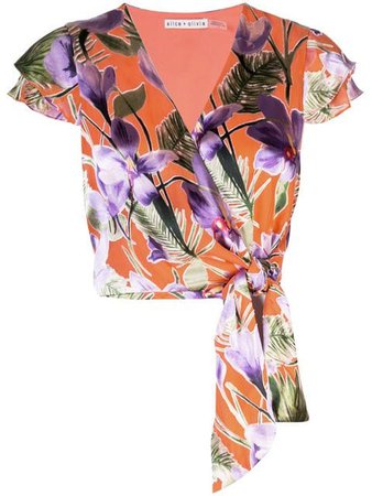 Alice+Olivia floral wrap top $250 - Buy Online - Mobile Friendly, Fast Delivery, Price