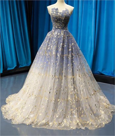blue/gold ombré dress