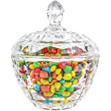 Amazon.com: ComSaf Glass Candy Dish with Lid Decorative Candy Bowl, Crystal Covered Candy Jar for Home Office Desk, Set of 1 (Diameter:4.5 Inch): Home & Kitchen