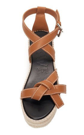 Gate Leather Espadrille Platform Sandals by Loewe | Moda Operandi