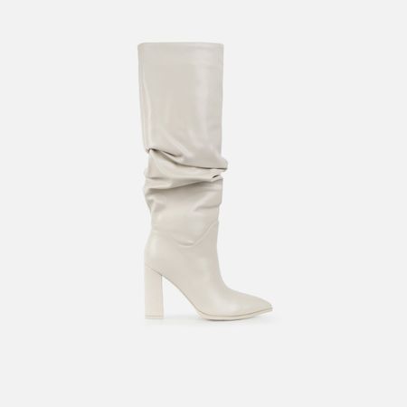 Jacques Stone Slouched Block Heel Knee High Boots | SIMMI London