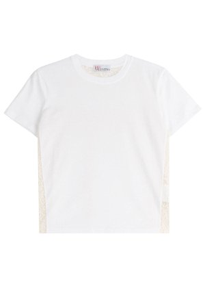 Cotton T-Shirt with Lace Gr. M