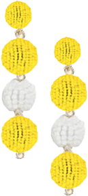 yellow and white beaded earrings