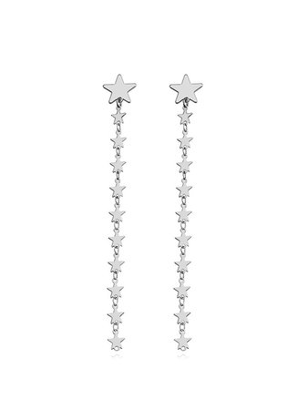 Star Design Long Dangle Earrings