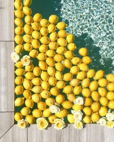 why does this remind me of summer?? IT's lemons in a pool..so weird. But it does \(**)/ | Yellow aesthetic, Shades of yellow color, Yellow color