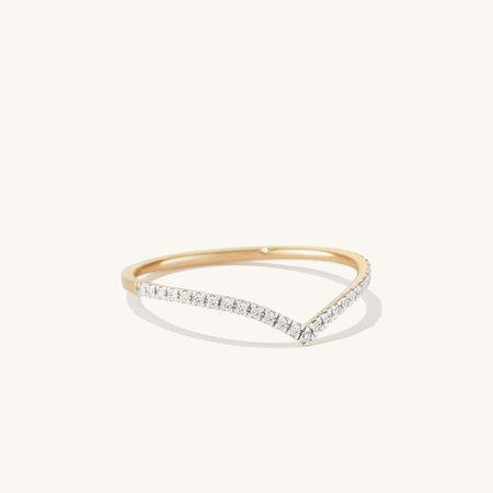 Pavé Diamond Wishbone Ring | Mejuri