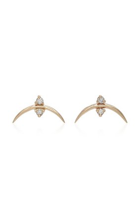 14K Gold And Diamond Earrings by Sophie Ratner | Moda Operandi