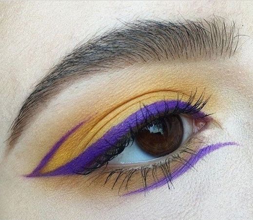 Yellow Purple Eyeshadow Makeup