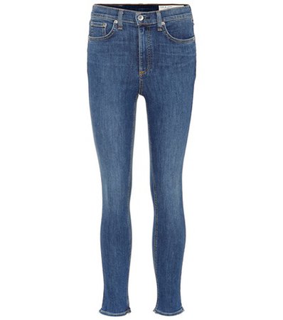 High-waisted skinny jeans