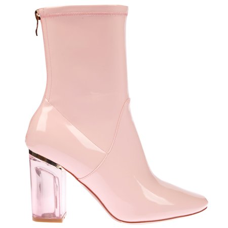 pink patent boots